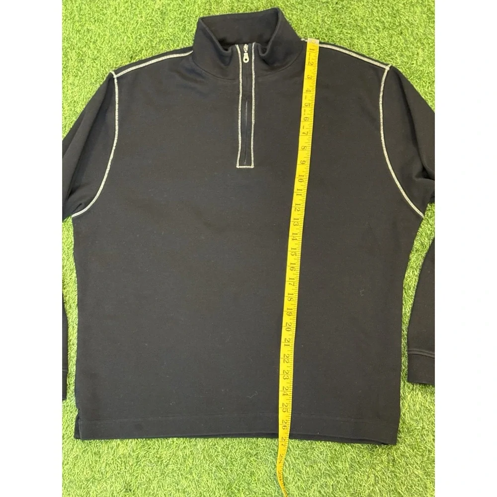 Scott Barber 1/4 Zip Long Sleeve‎ Large Black Pullover Shirt Sweater Pima Cotton - Picture 9 of 11